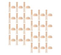 Beaupretty 50 Set Mollette in Legno Base Supporti in Legno per Bambole Non Verniciate per Arte DIY Pittura e Esposizione Creativa