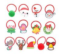 Beaupretty 50pezzi Elastici per Capelli Natalizi Colori Tradizionali Design Elastico Adatti Donne Ragazze Uso Durevole