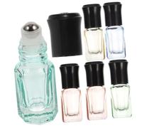 Beaupretty 6 pezzi Bottiglie Roll Vetro Ottagonale per Estratti Essenziali e Profumi Portatile Antigoccia per Viaggi Contenitori Vuoti per Cosmetici e Massaggi