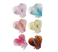 Beaupretty 6 Pezzi clip di squalo affrettato artiglio dei del cuore piega evidenziando molletta barrette hair clip fermagli per da bagno fermaglio per a cuore resina