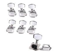 Beaupretty 6 Pezzi Meccaniche Per Chitarra Semichiuse Cromate 3l3r Ghiere e Viti, Piroli Di Accordatura Per Chitarra Elettrica e Acustica, Accessori Per Riparazione e Miglioramento Del Suono