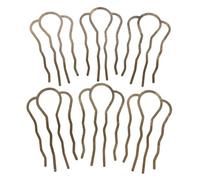 Beaupretty 6 Pezzi Tornante accessori per acconciature forcina in metallo a forma di u forchetta per francese forcine a forma di u accessori per in metallo pettini Dark Brown