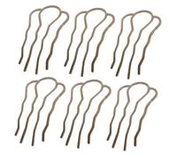 Beaupretty 6 Pezzi Tornante Pettine a Coda Di Spillo Updo Forcine Per Bastoncini Per Acconciature Fermaglio Per a Forma Di u Accessori Per Cinesi Marrone Scuro Metallo
