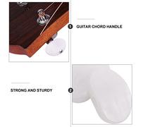 Beaupretty 6pezzi Cappuccio Per Accordatore Per Chitarra Forma Di Bottone Per Meccanica Per Chitarra Di Ricambio Manopola Ghiere Bianche e Nere Viti Per Installazione Facile