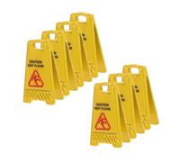Beaupretty 7 Miniature Wet Floor Warning Signs in Alloy Realistic Dollhouse Safety Caution Notices For Fairy Garden Accessories And Educational Toy