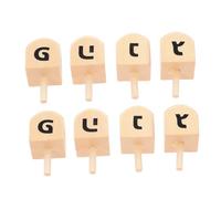Beaupretty 8 Dreidel Legno per Hanukkah Giochi per Feste e Riunioni Giocattoli da Legno Resistente e Portatile per Celebrazioni Ebraiche
