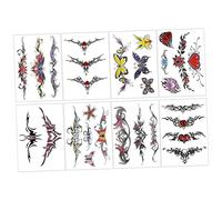 Beaupretty 8 Fogli adesivi per la copertura della cicatrice venni pennello da trucco da viaggio tattoo temporanei temporary tattoo adesivi per le donne di fiori finti
