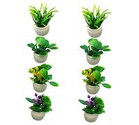 Beaupretty 8 Miniature Potted Plants Mini House Decoration Tiny Table Centerpieces Realistic Miniature Ornaments For Indoor Display