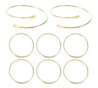 Beaupretty 8 Pezzi 8 Pezzi Bracciali Bangle per Donna Regolabili in Metallo Dorato, Bracciale Aperto Largo per Parte Superiore del Braccio, Fascia da Braccio Impilabile Minimalista per Feste