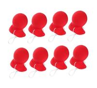 Beaupretty 8pezzi Naso da Clown Protesico Accessorio per Costume da Clown Rosso per Giochi Ruolo Circensi Halloween e Decorazioni per Feste