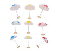 Beaupretty 9 Micro Ombrelloni Miniatura Colorati per Decorazioni Spiaggia e Giardini Incantati Accessori Tavolo Terrari e Case delle Bambole Parasole Mini per Miniature Spiaggia e