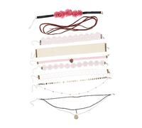 Beaupretty 9 Pezzi Collana Choker Rosa con Set per e Ragazze Accessorio Fashion e Leggero per Ogni Occasione e Outfit