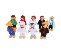 Beaupretty 9 Pezzi Famiglia in Legno per Casa delle Bambole Figure Miniature Flessibili di Professioni Diverse Gioco Educativo per Giocattoli di Narrazione e Ruolo Sociale