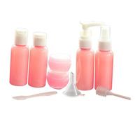 Beaupretty 9 pezzi Flaconcini da Viaggio Ricaricabili Rosa con Imbuto Contagocce e Cucchiaio per Maschera Contenitori Cosmetici Portatili per Shampoo Balsamo Lozione e Crema Kit Viaggio