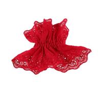Beaupretty Accessorio Chioma Elastico Rosso in Pizzo Doppio Strato Oversize Scrunchie Fascia Per Acconciatura Donna Ragazza Per Feste Danza Palestra
