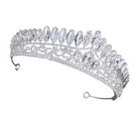 Beaupretty Accessorio per con di strass donna fasce da sposa per la sposa corone di tiara addio al nubilato Chiesa nuziale nuziale diademi nuziali Lega di zinco Argento
