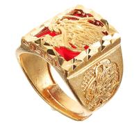 Beaupretty Anello del drago Uomo maschio anello uomini suonano gli uomini i ragazzi suonano regolabile Anelli per ragazzi gli uomini suonano gioielli drago anello in stile cinese Rame D'oro