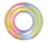 Beaupretty Anello Gonfiabile Piscina Semitrasparente PVC con Paillettes Sfumate per Anni Galleggiante Resistente e Colorato per Giochi Estivi e Feste in Piscina