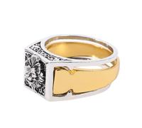 Beaupretty Anello Leone Per Uomo Scomparto Segreto Fascia Intagliata Vintage Accessorio Da Dito Materiale Durevole Design