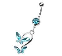 Beaupretty Anello Ombelicale Decorativo Con Farfalle Zirconia Gioiello Per Donne Piercing Per Ombelico Per Festa e Spiaggia Acciaio Inossidabile Design Elegante e Leggero