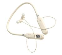 Beaupretty Auricolari Wireless da Collo Beige, Leggeri e Portatili | Silicone e Metallo, Isolamento Acustico, Design Comodo Attorno al Collo, per Viaggio e Attività All'aperto