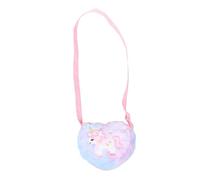 Beaupretty Borsa Tracolla in Morbido Tessuto Con Design a Forma Di Cuore e Unicorno Graziosa Per Bambine