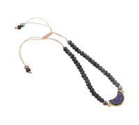 Beaupretty bracciale in pietra naturale Bracciale unico degli uomini bracciali novità braccialetti fortunati per le donne braccialetti di perle di cristallo corda Grigio scuro