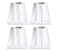 Beaupretty Calibro di Crepe Professionale in Plastica Trasparente, Righello di Misurazione Difetti e Trasparenza, Set Portatile da 4 Pezzi per Ispezioni Industriali e Controllo Precisione