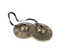 Beaupretty Campana per Meditazione Rame Strumento Percussione Artigianale per Yoga e Cerimonie Religiose Campane Tingsha per Rimuovere Energie Negative Design Semplice e Pratico Leggera e