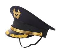 Beaupretty Cappello da Capotreno Accessorio Classico e Funzionale Blu Scuro con Dettagli Dorati Cappello da Ingegnere per Conducenti Treno