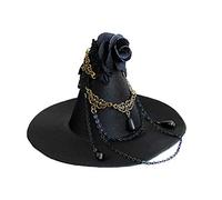 Beaupretty Cappello da strega Fermaglio per capelli Mini cappello a cilindro gotico cappello da strega fascia nero cappello fascinator cappello da strega Halloween cappello steampunk accessori festa
