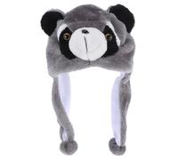 Beaupretty Cappello di Peluche a Forma di Procione Paraorecchie, Berretto Invernale Morbido e Caldo, Accessorio Costume Unisex per Feste, Spettacoli e Foto di Halloween e Natale