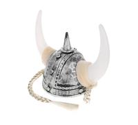 Beaupretty Cappello Viking con Corna di Bue e Treccine Argento Elmo Romano Costume Uomo per Feste Tema e Spettacoli Accessorio Storico per Rievocazioni e Party