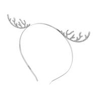 Beaupretty Cerchietto Corna Cervo Natalizio Fascia Capelli Corna Renna e Fiocco Strass Luccicanti Copricapo per Feste