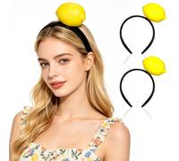 Beaupretty Cerchietto Divertente Frutta 3d in Poliestere e Plastica, 2 Pezzi, Design Realistico e Color Giallo, per Feste e Vacanze Allegre
