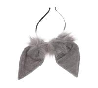 Beaupretty Cerchietto Orecchie Coniglio Fluffy in Morbido Grigio Accessorio Cosplay per Feste Halloween Natale e Masquerade Fascia Capelli Decorativa e Resistente