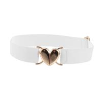 Beaupretty Cintura Elastica Da Donna Bianca a Forma Di Cuore Senza Fibbia Regolabile, Fascia Vita Alta Elasticità Comfort Per Vestiti e Maglioni, Accessorio Moda Versatile Senza Segni