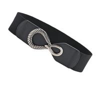 Beaupretty Cintura Elastica Donna Ampia in Ecopelle Nera Resistente e Antistrappo, Fascia Vita Elegante per Party e Abbigliamento Casual da Donna