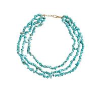 Beaupretty Collana Donna a Più Livelli in Pietre Naturali Boho con Catena Frammenti Elegante e Resistente Regalo per Ogni Occasione