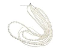 Beaupretty Collana Lunga Multi Perle Bianche Finte Design Elegante Per Collo e Maglione Accessorio Minimalista Femminile Per Feste Principesse e Stile Bohemien