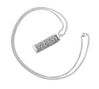 Beaupretty Collana Pendente Tubo Vuoto Per Ceneri Ciondolo Gawu Apribile Metallo Accessorio Versatile Per Uomini e Donne Per Viaggi e Uso Quotidiano Incisione Con Sei Parole Vere