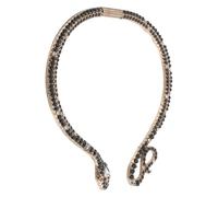 Beaupretty Collana Serpente Donna in Lega Regolabile con Pietre Nere, Accessorio Moda per Ragazze come Regalo per Natale e San Valentino