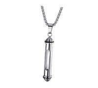 Beaupretty Collana Uomo in Acciaio Ciondolo Urna Per Ceneri Gioielli Commemorativi Per Ceneri Umane Collana Spazio Di Archiviazione