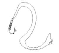 Beaupretty Collana Urna Per Le Ceneri Donna, Ciondolo a Forma Di Amo in Acciaio Inossidabile Apribile, Gioiello Commemorativo Per Conservare Ricordi e Ceneri Personali