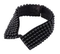 Beaupretty Collare Finto da Donna in Pizzo Perle Elegante Scollatura Nera Accessorio Moda Versatile per Feste e Matrimoni Vestibilità Elastica e Adatta a Tutte le Stagioni
