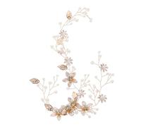 Beaupretty Copricapo Da Sposa Con Fiori E Foglie Fatto A Mano Elegante Cerchietto Per Da Sposa Color Oro Decorazioni Per Per Matrimonio
