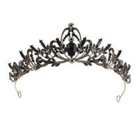 Beaupretty Corona Nera Barocca da Donna Strass Fascia Gioiello Vintage per Matrimonio e Costume Copricapo Elegante per Spose Balli di Fine Anno e Feste a Tema
