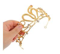 Beaupretty Corona Sposa Serpente con Strass Tiara Regale Dorata Elegante Accessorio Capelli Donna per Matrimonio Compleanno Halloween e Festa Mascherata