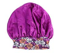 Beaupretty cuffia da doccia in raso copertura di grandi dimensioni Dormire incantesimi riccioli silk’n hair tappi bidet impermeabili cuffia da bagno berretto da notte poliestere Viola,porpora