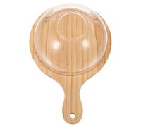 Beaupretty Cupola di Vetro per Affumicatore da Cucina con Base in Legno, Copertura a Cupola per Alimenti Resistente al Calore, Vetrina Coprivivande Versatile per Ristoranti e Hotel (diametro